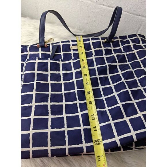 Kate Spade New York Seaside Nylon Francis Bag in Navy White Checkers With Changi - Picture 8 of 16